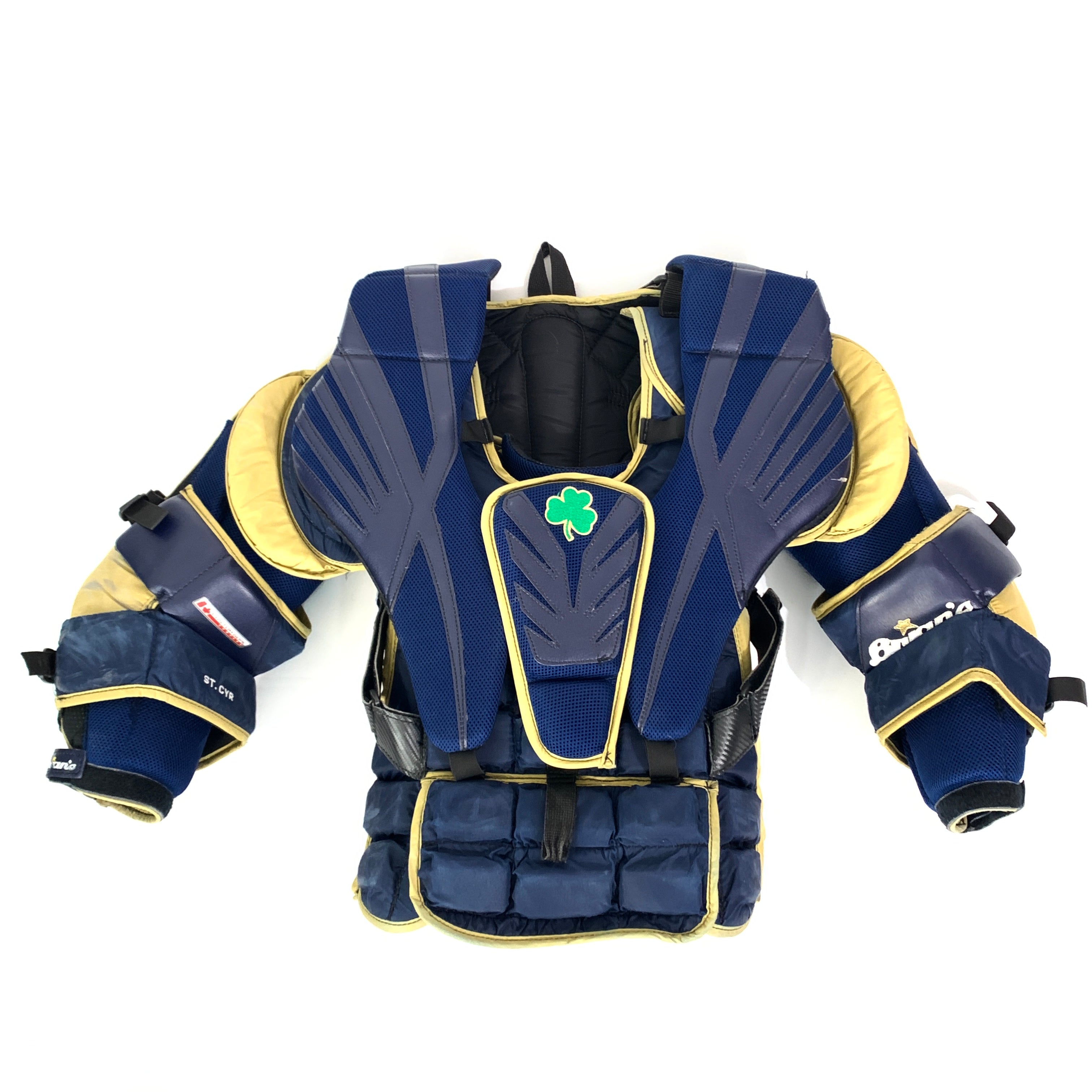 Brian's Pro Custom - Plastron de gardien de but Pro Stock d'occasion (bleu marine/or)